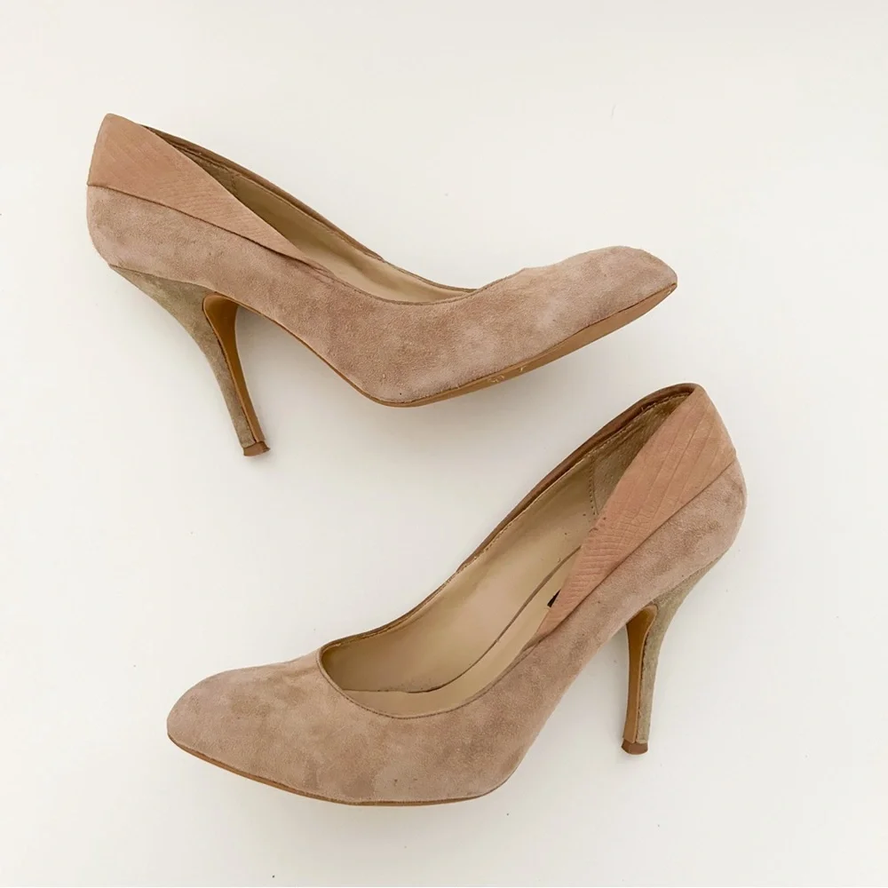 Steve Madden suede nude pointed toe high heeled beige  stiletto pumps US 9.5 - Picture 5 of 8